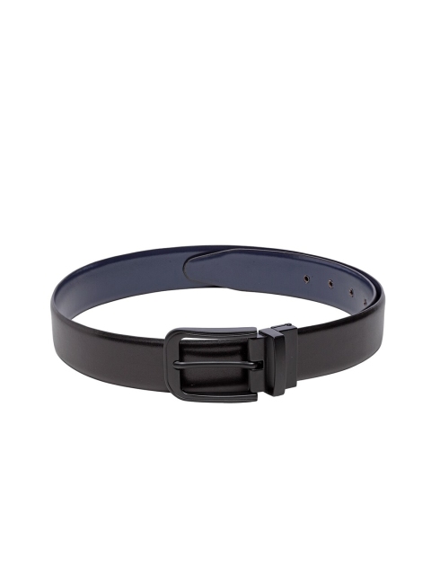 

Teakwood Leathers Men Black & Blue Solid Reversible Genuine Leather Belt