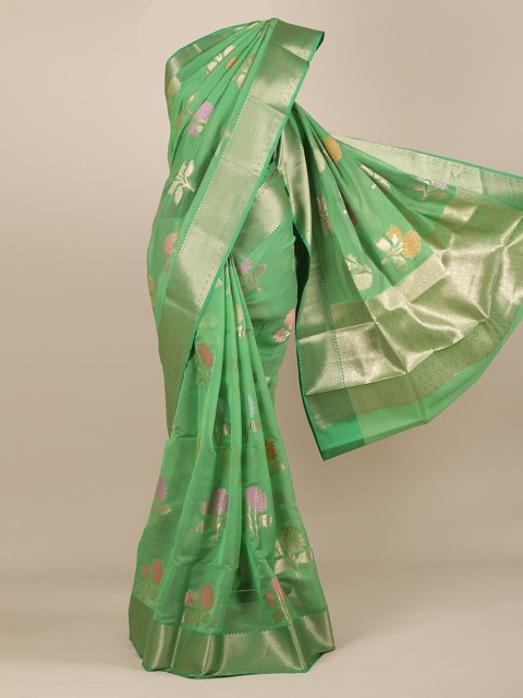

Pothys Green Woven Design Tissue Saree