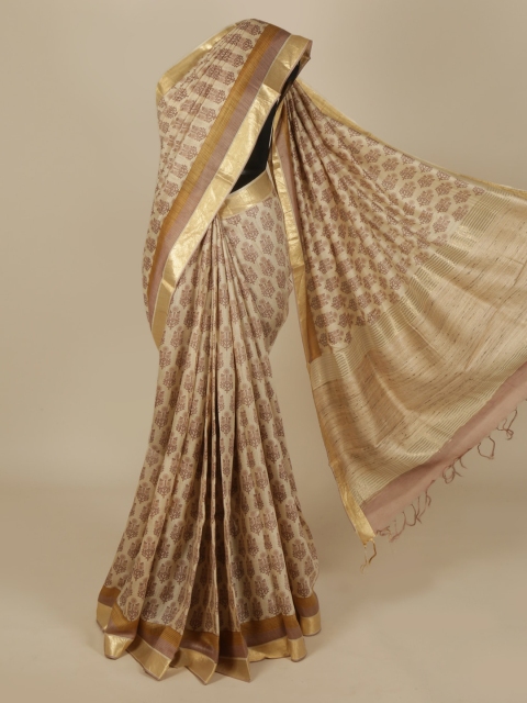 

Pothys Cream-Coloured Woven Design Saree