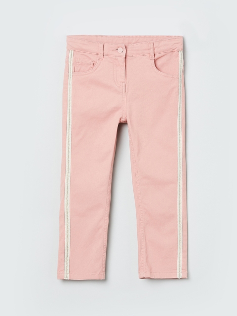 

max Girls Pink & Off-White Regular Fit Solid Regular Trousers