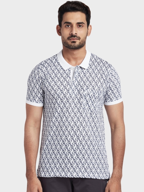 

ColorPlus Men White Printed Polo Collar T-shirt