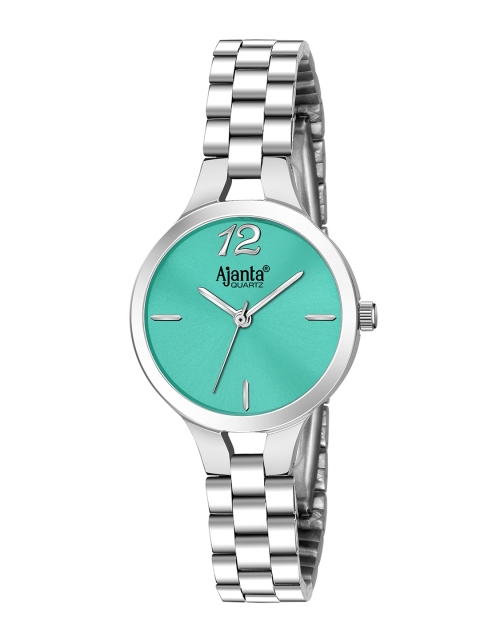 

Ajanta Women Silver-Toned & Green Analogue Watch AWC602GKL/1
