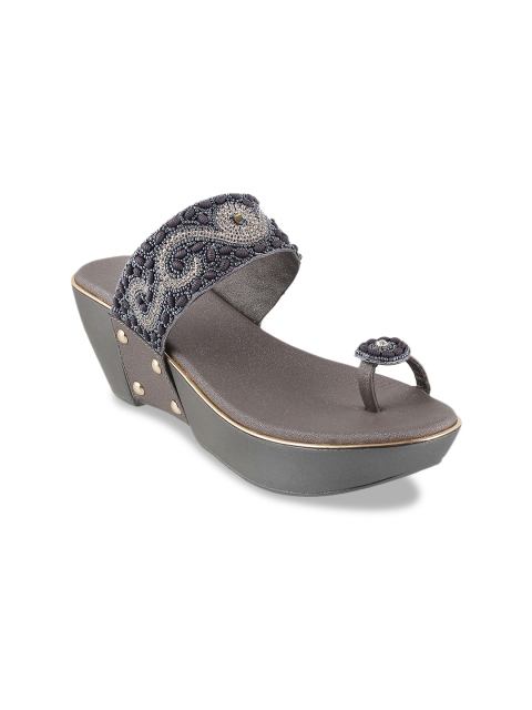 

Metro Women Grey Embellished Sandals