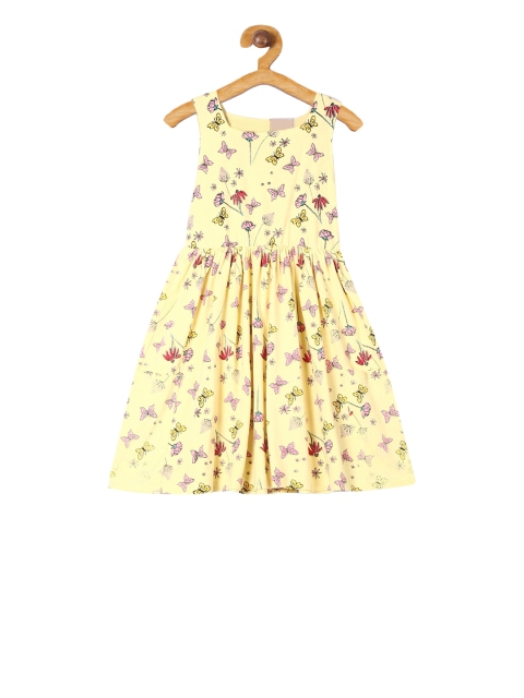 

Cherokee Girls Yellow Printed A-Line Dress