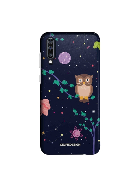 

CelfieDesign Navy Blue & Green Space Owl Quirky Samsung Galaxy A70 Mobile Back Cover
