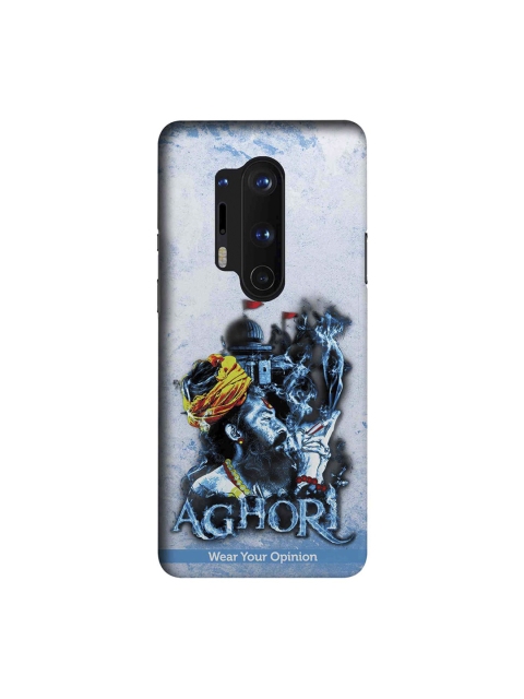 CelfieDesign Blue & White Aghori Printed OnePlus 8 Pro Back Cover