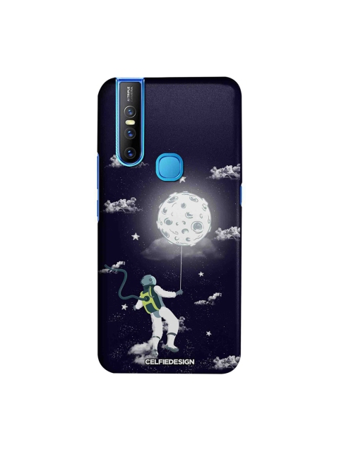 

CelfieDesign Navy Blue & White Printed Vivo V15 Phone Back Case