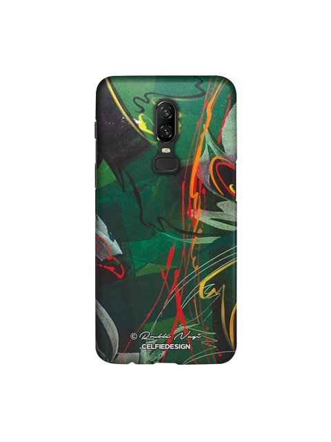 

CelfieDesign Green & Red Strokes Of Life Printed Sustainable OnePlus 6 Back Cover