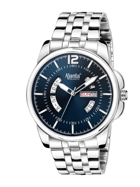 

Ajanta Men Silver-Toned & Blue Analogue Watch Ajanta_AWC048MSG/4/BLS/SL/SS