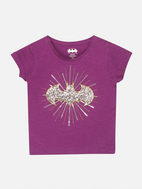 

Kids Ville Batgirl featured Purple Tshirt for Girls