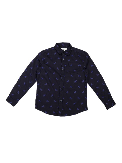 

Pantaloons Junior Boys Navy Blue Regular Fit Printed Casual Shirt