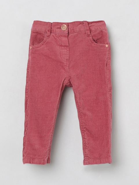 

max Girls Coral Red Regular Fit Solid Regular Trousers
