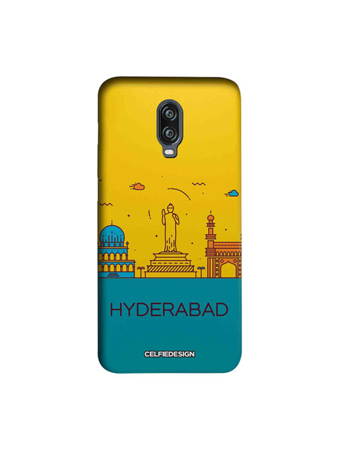 

CelfieDesign Yellow & Blue Hyderabad skyline Printed OnePlus 6T Sustainable Back Cover