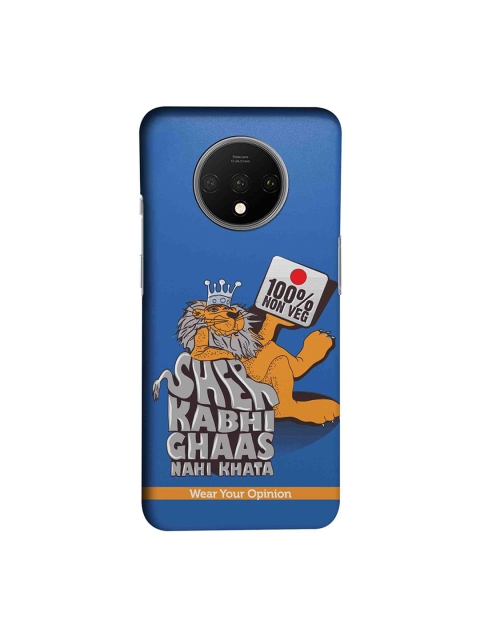 

CelfieDesign Multicolored 100 Percent Nonveg Quirky OnePlus 7T Back Cover, Blue