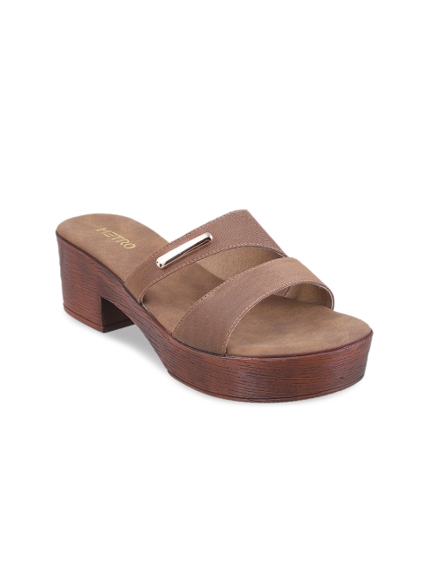 Metro Women Beige Solid Heels