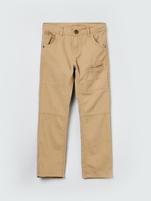 

max Boys Khaki Solid Regular Trousers