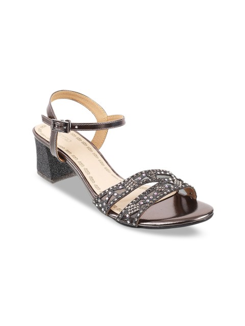 

Metro Women Grey Embellished Block Heels