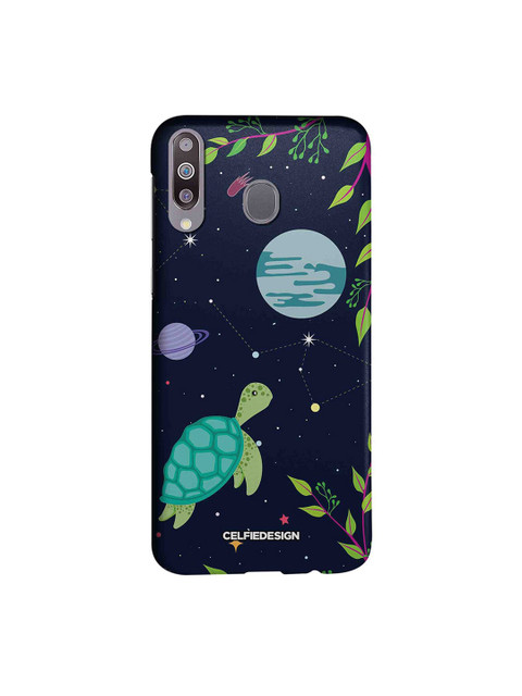 

CelfieDesign Navy Blue & Green Space Turtle Quirky Print Sustainable Samsung Galaxy M30 Mobile Back Cover