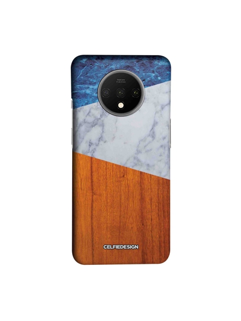 

CelfieDesign Brown & Blue Marble Wood OnePlus 7T Sustainable Back Cover