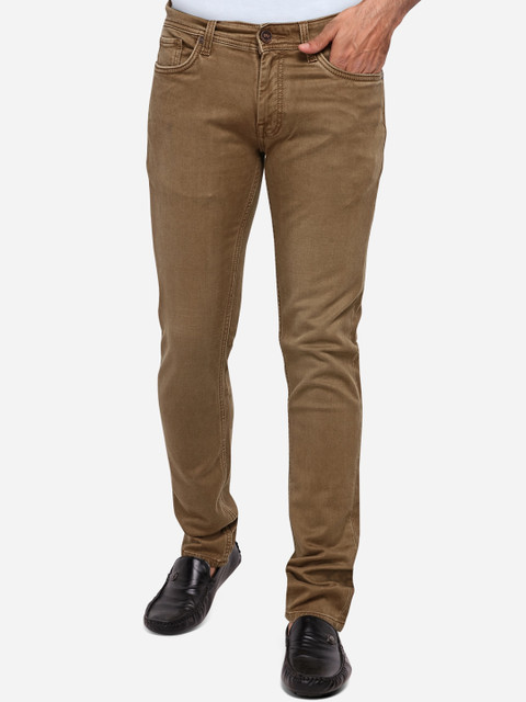 

JADE BLUE Men Beige Slim Fit Mid-Rise Clean Look Jeans