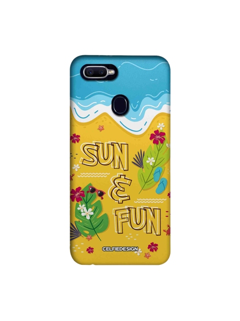 CelfieDesign Yellow & Blue Sun And Fun Printed Oppo F9 Pro Sustainable Back Cover