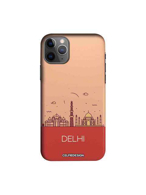 

CelfieDesign Peach-Colour & Red Delhi Skyline Sustainable iPhone 11 Pro Back Case
