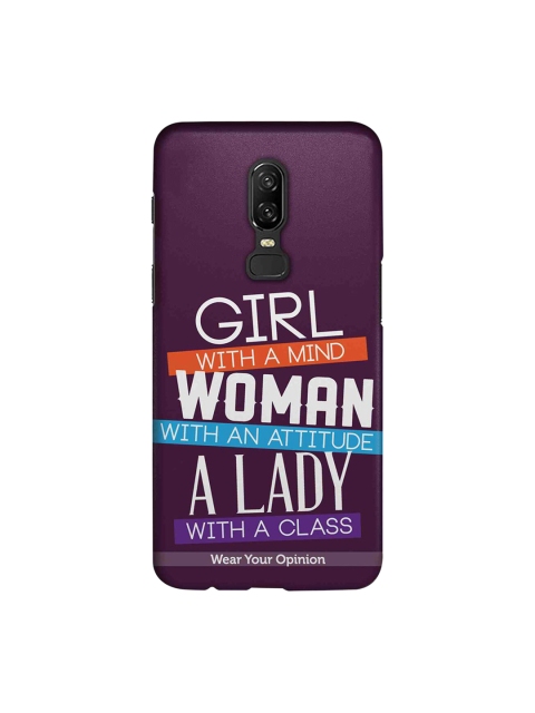 

CelfieDesign Purple, White & Orange Typographic Printed OnePlus 6 Back Cover