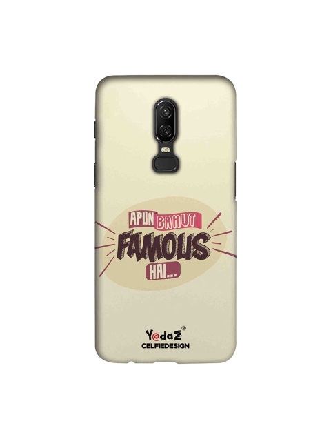 

CelfieDesign Beige & Pink Apun Bahut Famous Hai OnePlus 6 Sustainable Back Cover