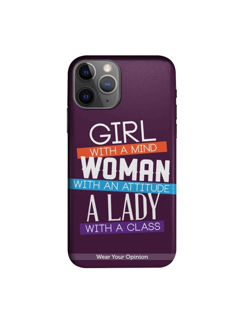 

CelfieDesign Purple & Blue Typography Girl Woman Lady Apple iPhone 11 Pro Max Back Cover