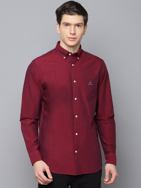 

GANT Men Red Regular Fit Solid Casual Shirt