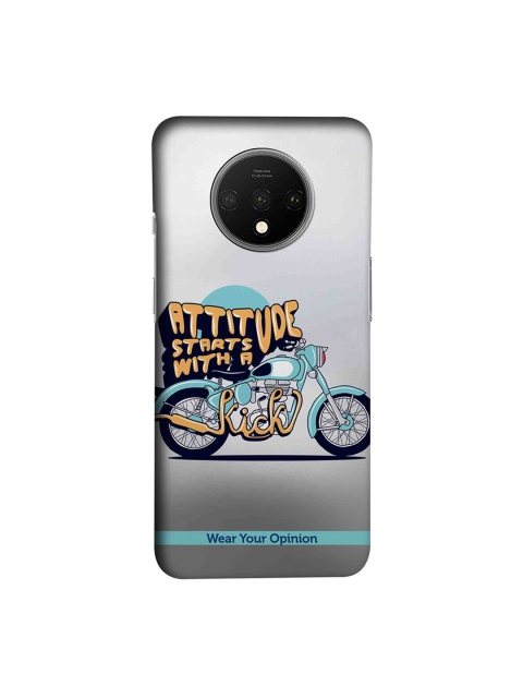 

CelfieDesign Off-White, Beige & Teal Typographic Printed OnePlus 7T Back Cover