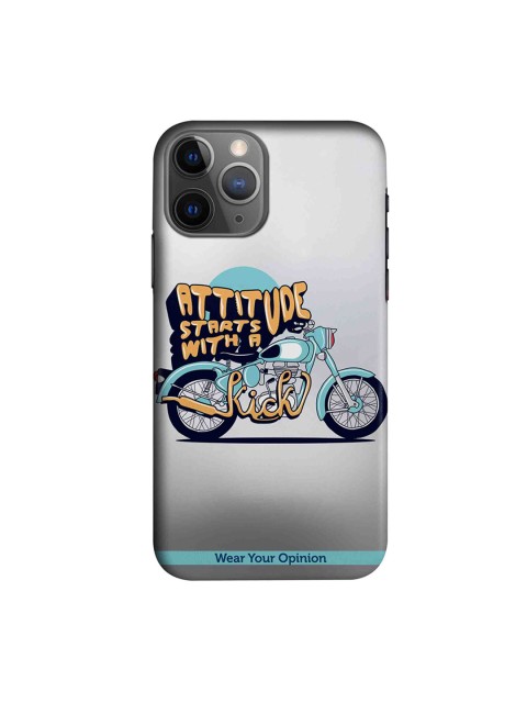

CelfieDesign Grey & Blue Attitude With Kick Apple iPhone 11 Pro Max Sustainable Back Cover