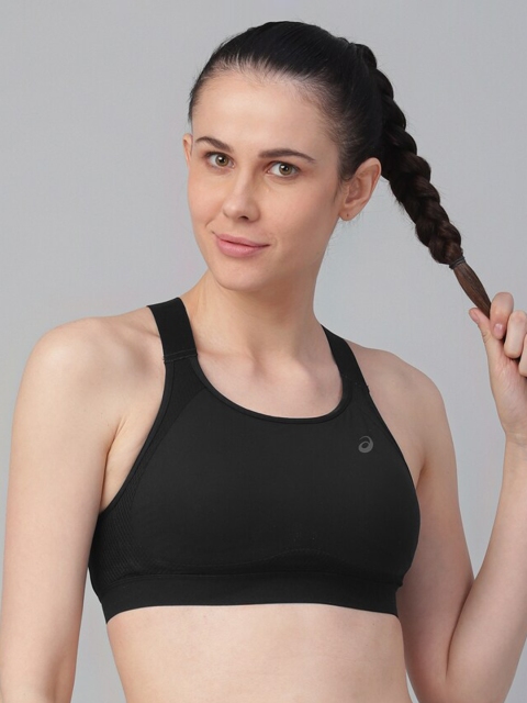 

ASICS Black Solid Non-Wired Non-Padded ZERO DISTRACTION Workout Bra 2012A241.001.
