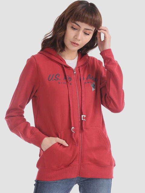 

U.S. Polo Assn. Women Red Solid Sweatshirt