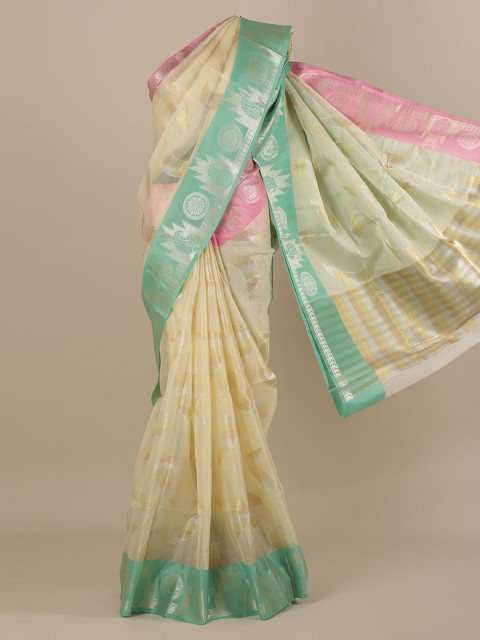 

Pothys Cream-Coloured Woven Design Saree