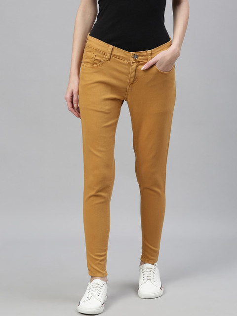 

ZHEIA Women Mustard Skinny Fit Jeans
