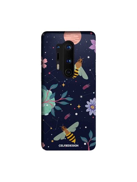 CelfieDesign Navy-Blue & Purple Space Bees Space And Nature OnePlus 8 Pro Sustainable Back Cover