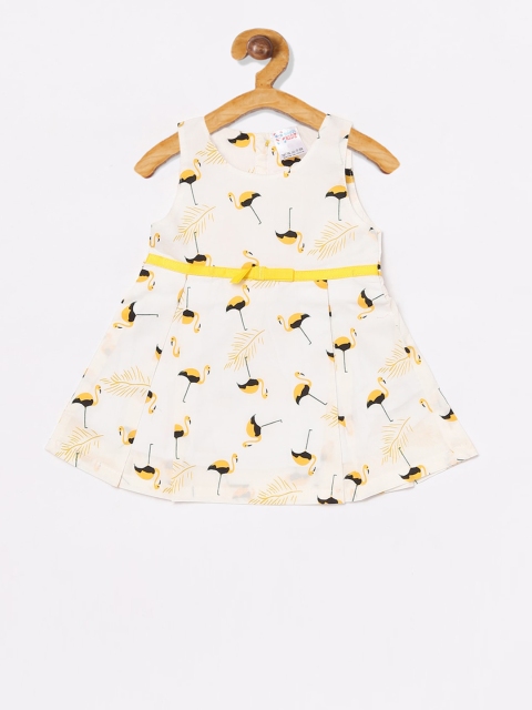 

NAUTI KIDZ Girls White Printed Fit and Flare Dress