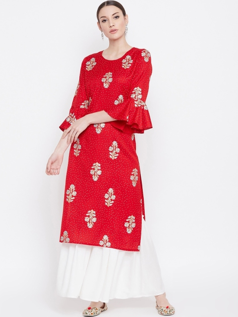 

Desi Rang Women Red Printed Kurti with Palazzos