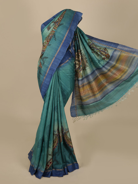 

Pothys Blue Printed Saree