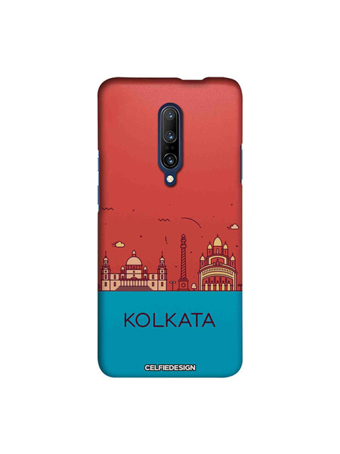 

CelfieDesign Red & Teal Blue Kolkata Skylines OnePlus 7 Pro Back Case