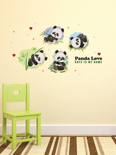 

WALLSTICK White & Black Panda Print Large Vinyl Wall Sticker