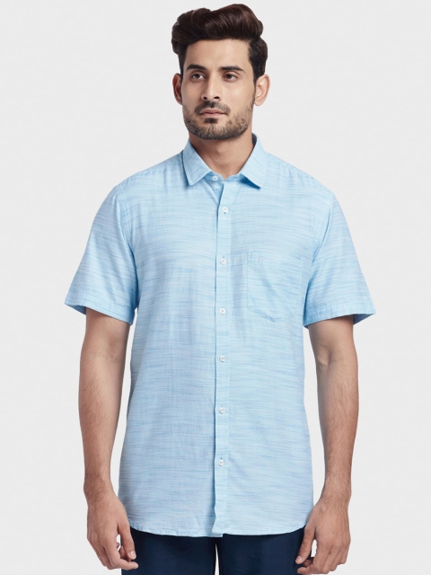 

ColorPlus Men Blue Tailored Fit Striped Casual Shirt