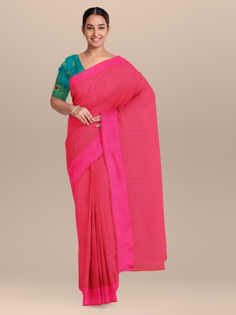 

KLM Fashion Mall Pink Solid Silk Blend Saree