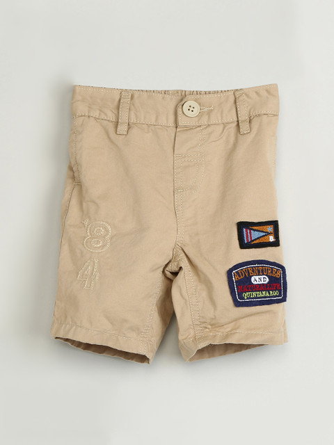 

max Boys Beige Solid Regular Fit Regular Shorts