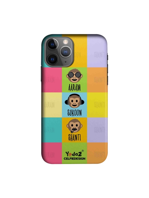 

CelfieDesign Multicoloured Aaram Sukoon Shanti Yedaz Quirky Sustainable Apple iPhone 11 Pro Max Back Cover, Multi