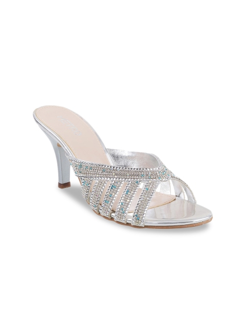

Metro Women Silver-Toned Embellished Heels