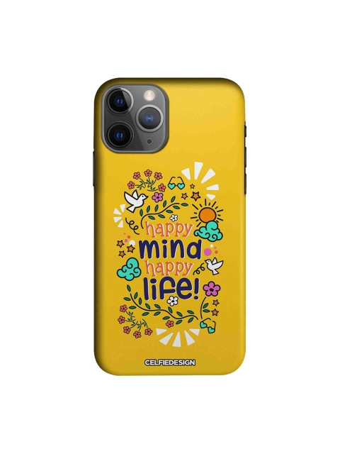 

CelfieDesign Mustard Yellow & White Happy Mind Happy Life Printed Sustainable iPhone 11 Pro Max Back Case