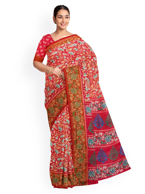 

KLM Fashion Mall Red Printed Saree