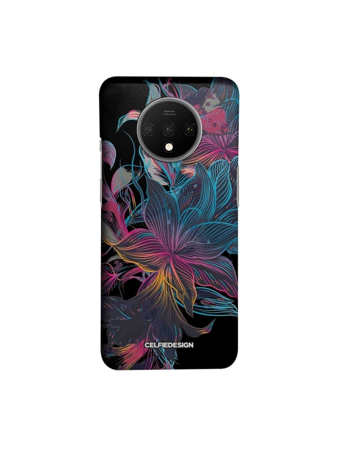 

CelfieDesign Black & Pink Neon Flowers OnePlus 7T Back Cover
